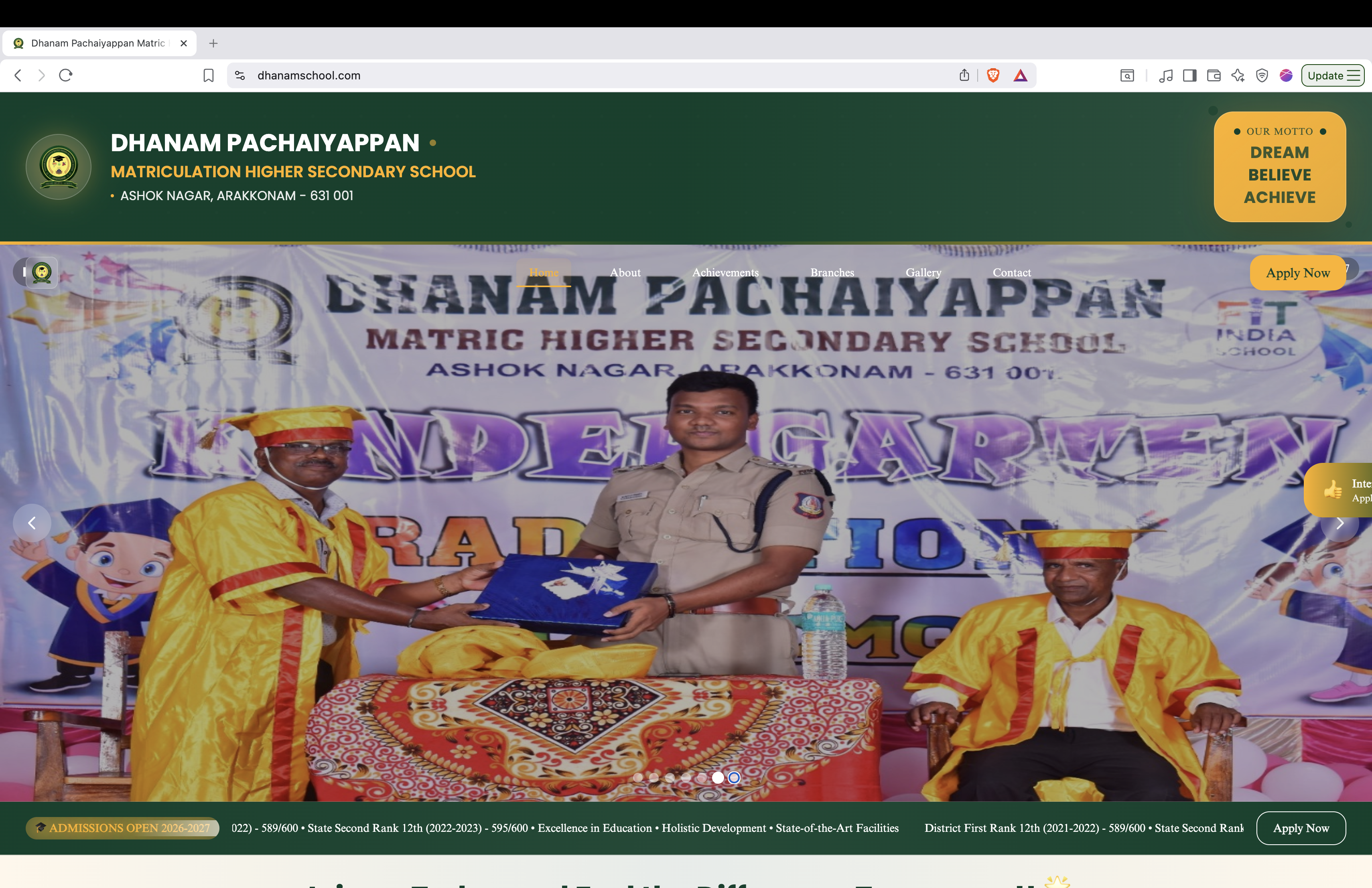 DHANAM SCHOOL — desktop preview