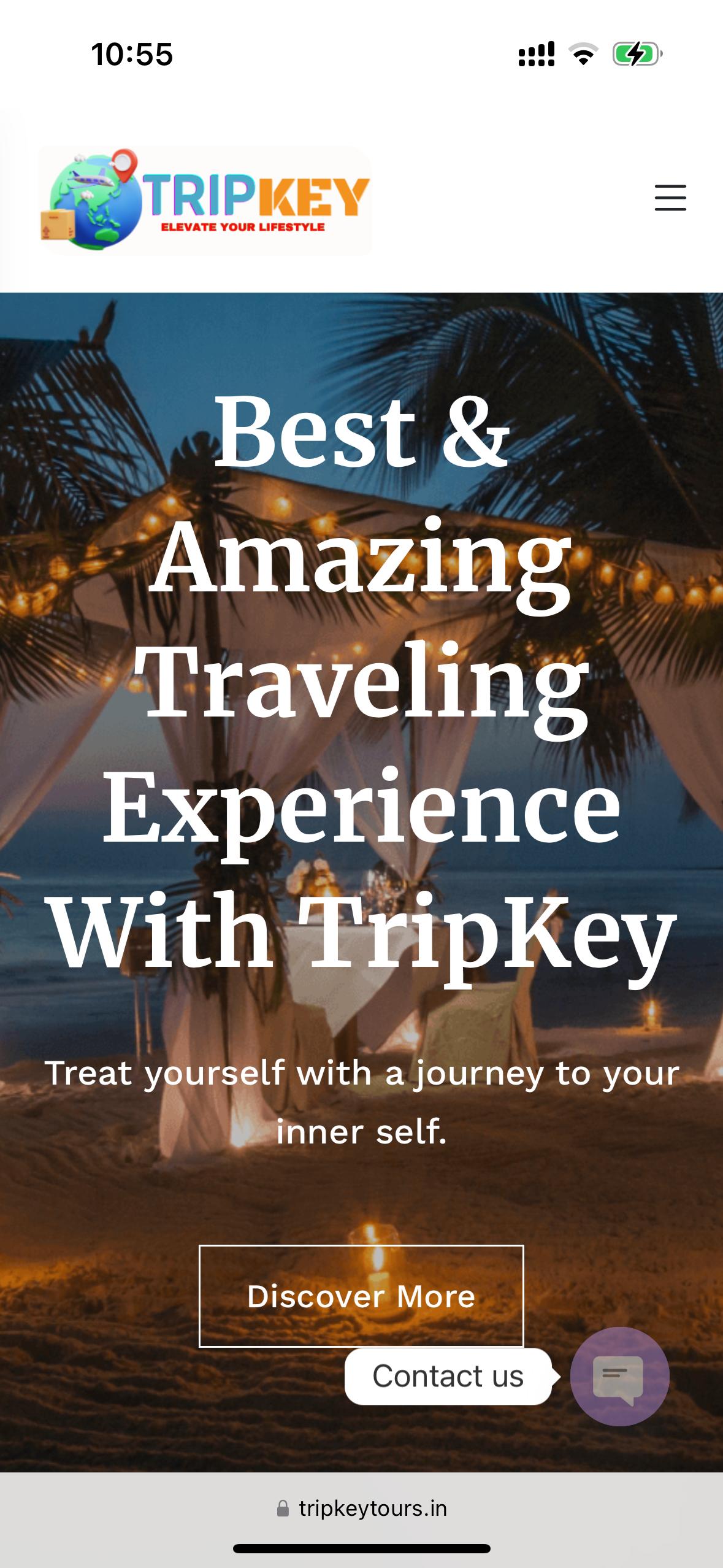 TRIPKEY TOURS — mobile preview